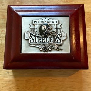 NFL Pittsburgh Steelers Trinket Box 6.5” L x 5” W x 2.5” H